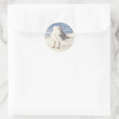 SEAGULL-sticker (rond) Ronde Sticker (Tas)