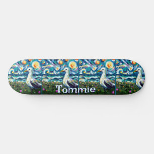 Seagull Van Gogh Style Beach gepersonaliseerd Skateboard