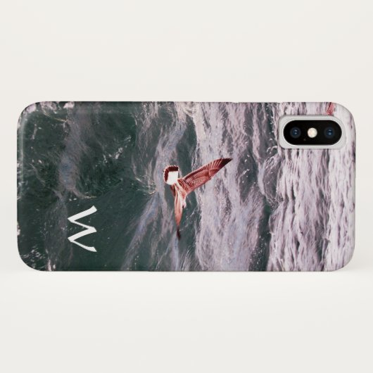 SEAGULL VLIEGT OVER DE WAVEMONOGRAM Case-Mate iPhone CASE (Achterkant (horizontaal))
