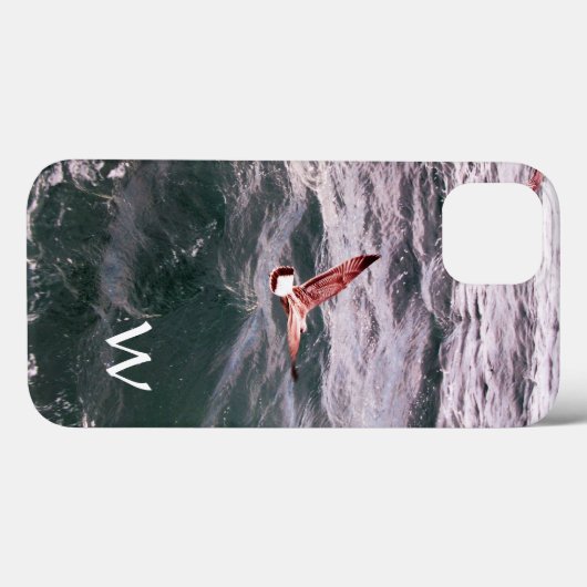 SEAGULL VLIEGT OVER DE WAVEMONOGRAM Case-Mate iPhone CASE (Achterkant (horizontaal))