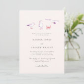 Seagulls Beach Wedding Invitation (Debout devant)