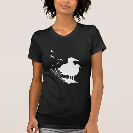 Seagulls bij het Beach Silhouette T-shirt (Voorkant)