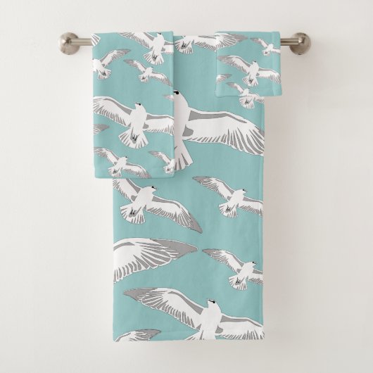 Seagulls Galore Bath Towel Set Bad Handdoek (Insitu)
