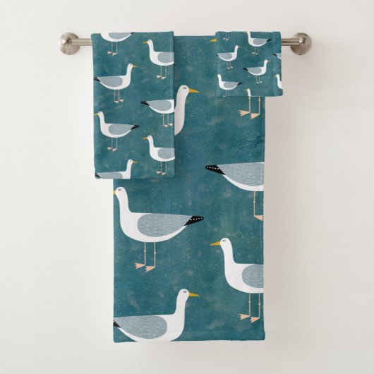 Seagulls Nautical Bad Handdoek (Insitu)