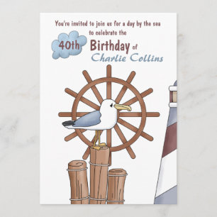 Seagull's Nautical Invitation Kaart