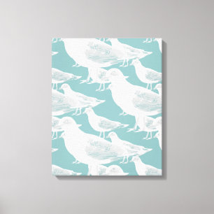 Seagulls U kiest achtergrondkleur Canvas Afdruk