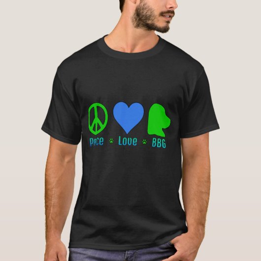 Seahawk, Blue Green Peace Love BBG T-Shirt (Devant)
