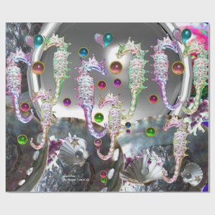 SEAHOREN IN LOVE, PINK BLAUWGROEN BLAUWE MOEDER VA CADEAUPAPIER