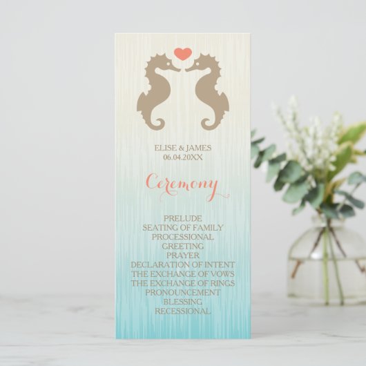 Seahores in Love Mariage Ceremony Programme (Debout devant)