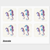 SEAHORSE 1 DUO BABY BLAUW EN ROZE MOZAÏEK VIERKANTE STICKER (Vel)