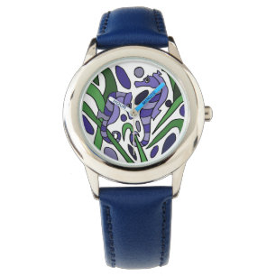 Seahorse Abstracte Art Watch Horloge