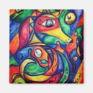 Seahorse Abstractie Magneet