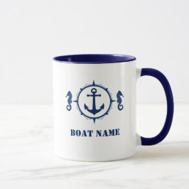 Seahorse Anchor Bootnaam toevoegen Mok sh0a