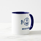 Seahorse Ancre Ajouter Nom du bateau Mug sh0a (Devant droit)