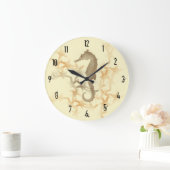 Seahorse and Starfish Wall Clock door Julie Everha Grote Klok (Huis)