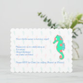 Seahorse Anniversaire Personnalisable Invitation S (Debout devant)