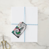 Seahorse Aqua Rozen Inkt Cadeaulabel (Met Touw)