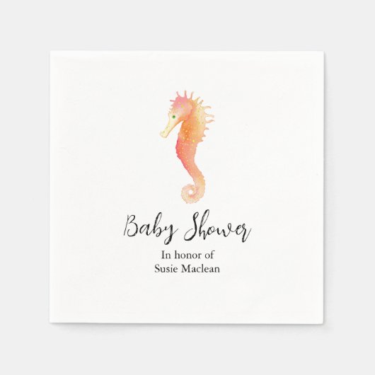 Seahorse Baby shower servet (Voorkant)