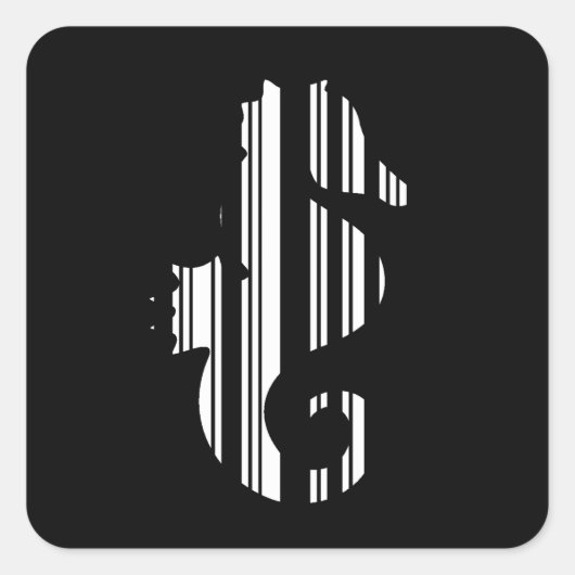 SEAHORSE BAR CODE Fish Barcode Patroon Design Vierkante Sticker (Voorkant)