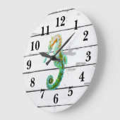 Seahorse Beach Decor Rustic Shiplap Grote Klok (Hoek)