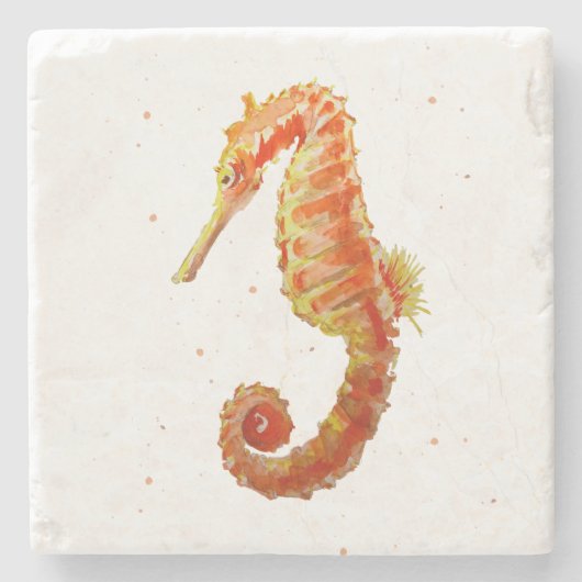 Seahorse Beach Marble Stone Onderzetter (Voorkant)