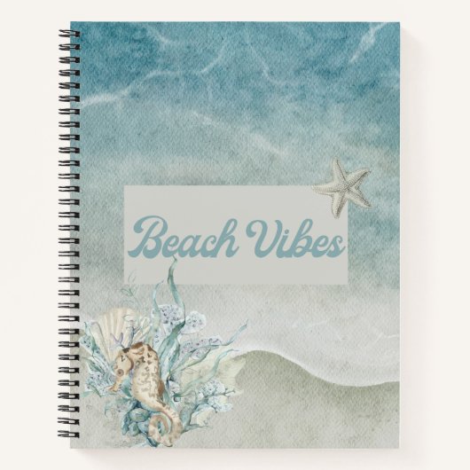 Seahorse Beach Thème Carnet Spiral (Devant)