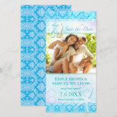 SeaHorse Beach Wedding Photo Enregistrer la carte  (Devant / Derrière)