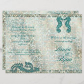 Seahorse Beach Wedding Programme Circulaire (Devant / Derrière)