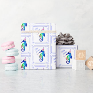 Seahorse Birthday Cadeaupapier