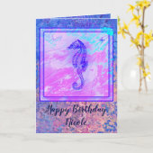 Seahorse Birthday Card Kaart (Gele Bloem)