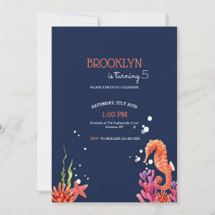 Seahorse Birthday Party Kaart