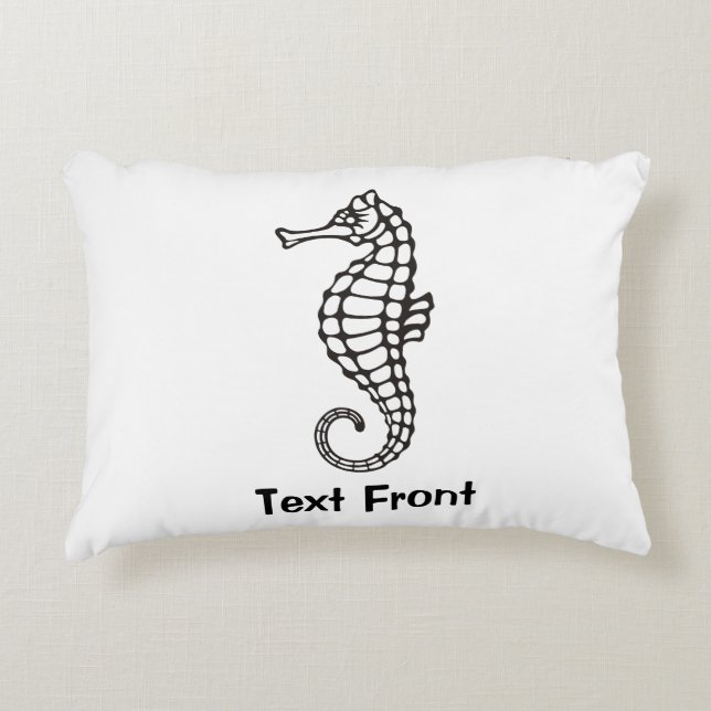 Seahorse Black Accent Kussen (Voorkant)