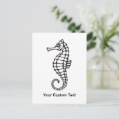 Seahorse Black Briefkaart (Staand voorkant)