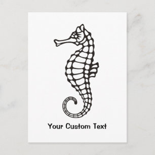 Seahorse Black Briefkaart