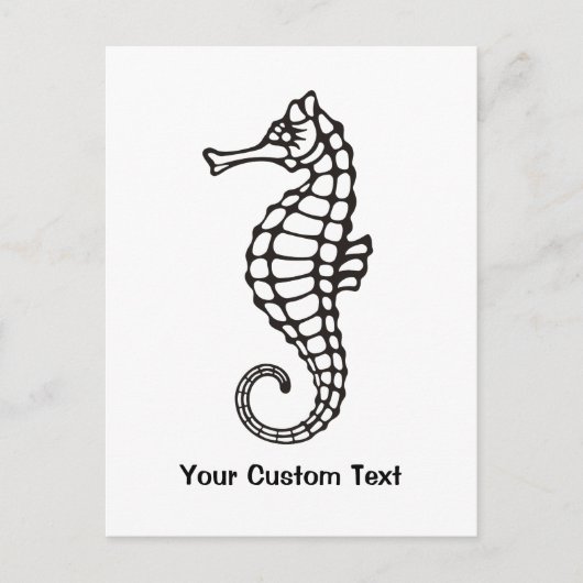 Seahorse Black Briefkaart (Voorkant)