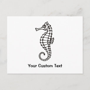 Seahorse Black Briefkaart