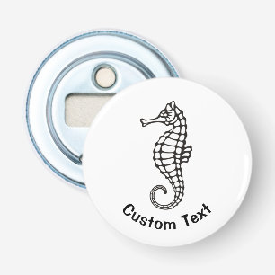 Seahorse Black Button Flesopener