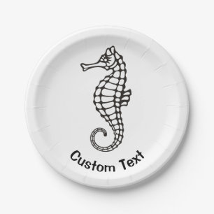 Seahorse Black Papieren Bordje