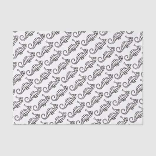 Seahorse Black Tissuepapier (Voorkant)