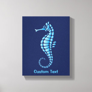Seahorse Blue Canvas Afdruk