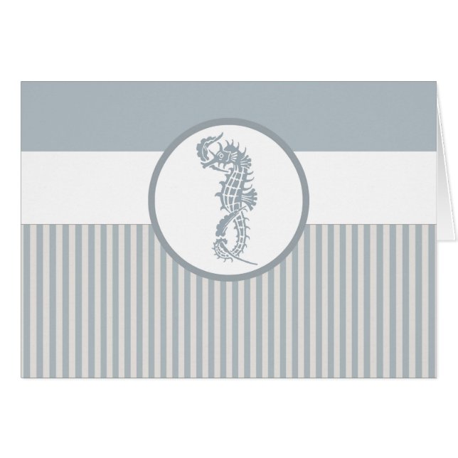 Seahorse Blue Classic Nautical Elegant (Voorkant Horizontaal)