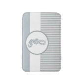 Seahorse Blue Classic Nautical Elegant Badmat (Voorkant Verticaal)