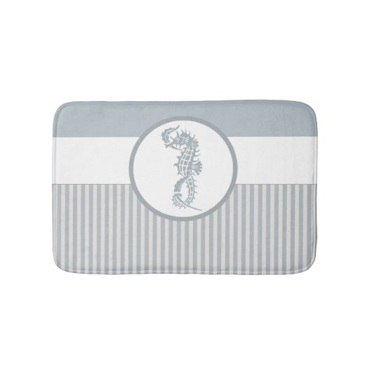 Seahorse Blue Classic Nautical Elegant Badmat (Voorkant)