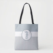 Seahorse Blue Classic Nautical Elegant Draagtas (Voorkant)