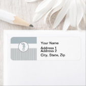 Seahorse Blue Classic Nautical Elegant Etiket (Insitu)