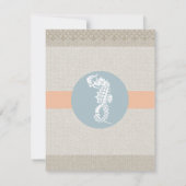 Seahorse Blue Classic Nautical Elegant Kaart (Achterkant)