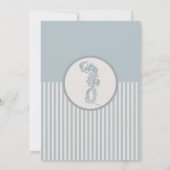 Seahorse Blue Classic Nautical Elegant Kaart (Achterkant)