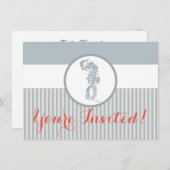 Seahorse Blue Classic Nautical Elegant Kaart (Voorkant / Achterkant)