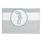 Seahorse Blue Classic Nautical Elegant Kussensloop (Achterkant)