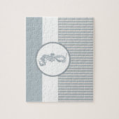 Seahorse Blue Classic Nautical Elegant Legpuzzel (Verticaal)